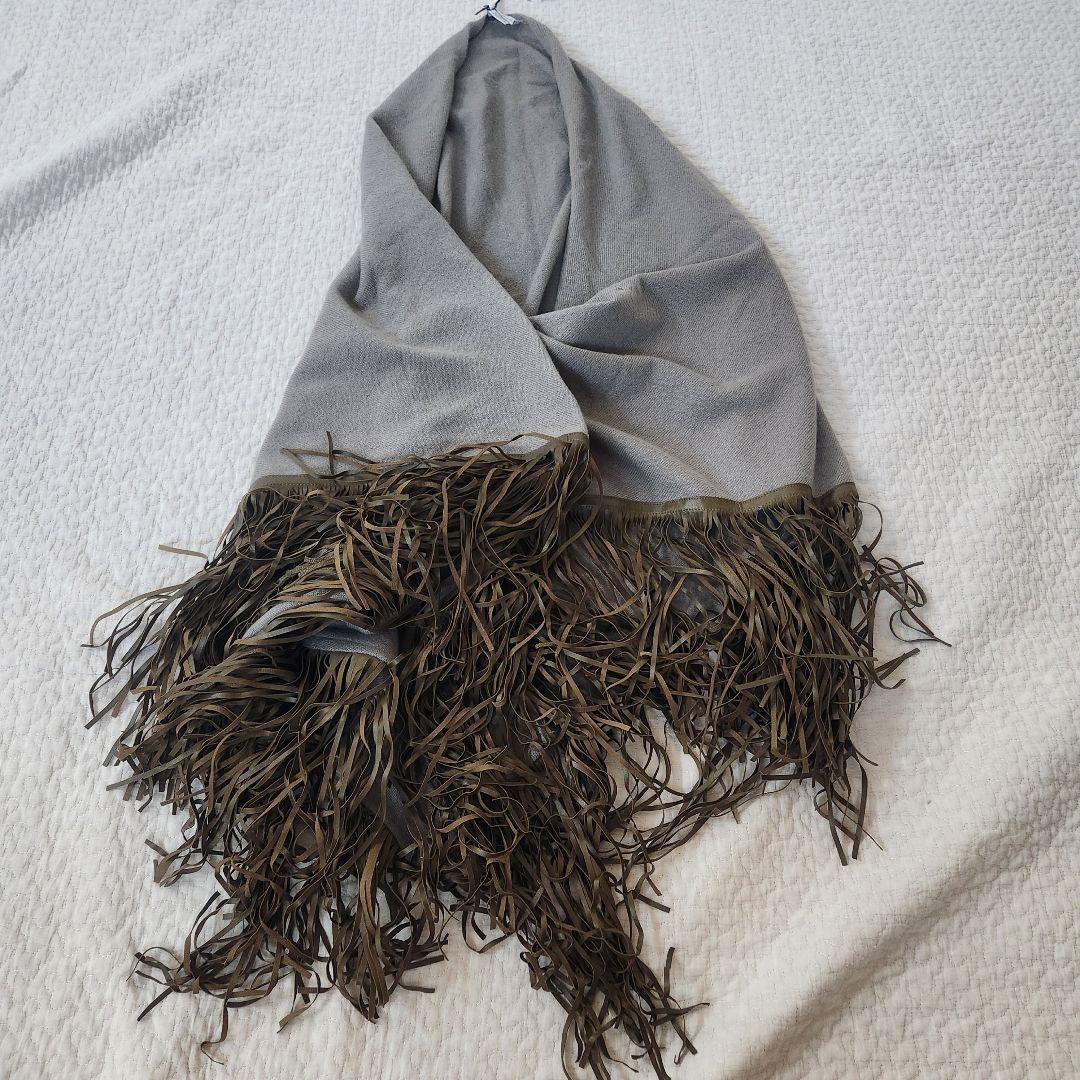 新品未使用タグ付き★ミクシック　カシミヤ　フリンジストール　岩渕紘子　訳アリ品