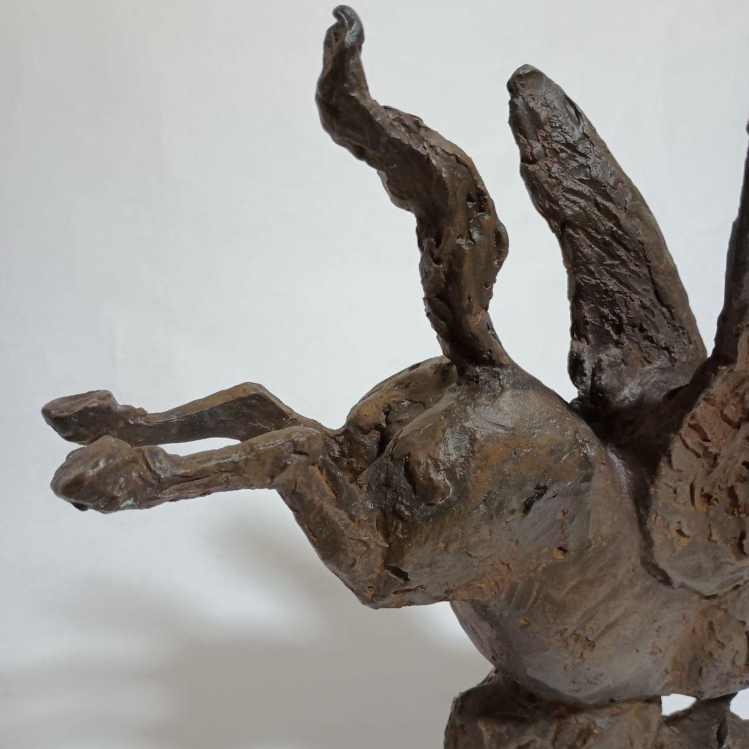 北村西望「春風」ブロンズ象 干支 午 馬 桐箱付き