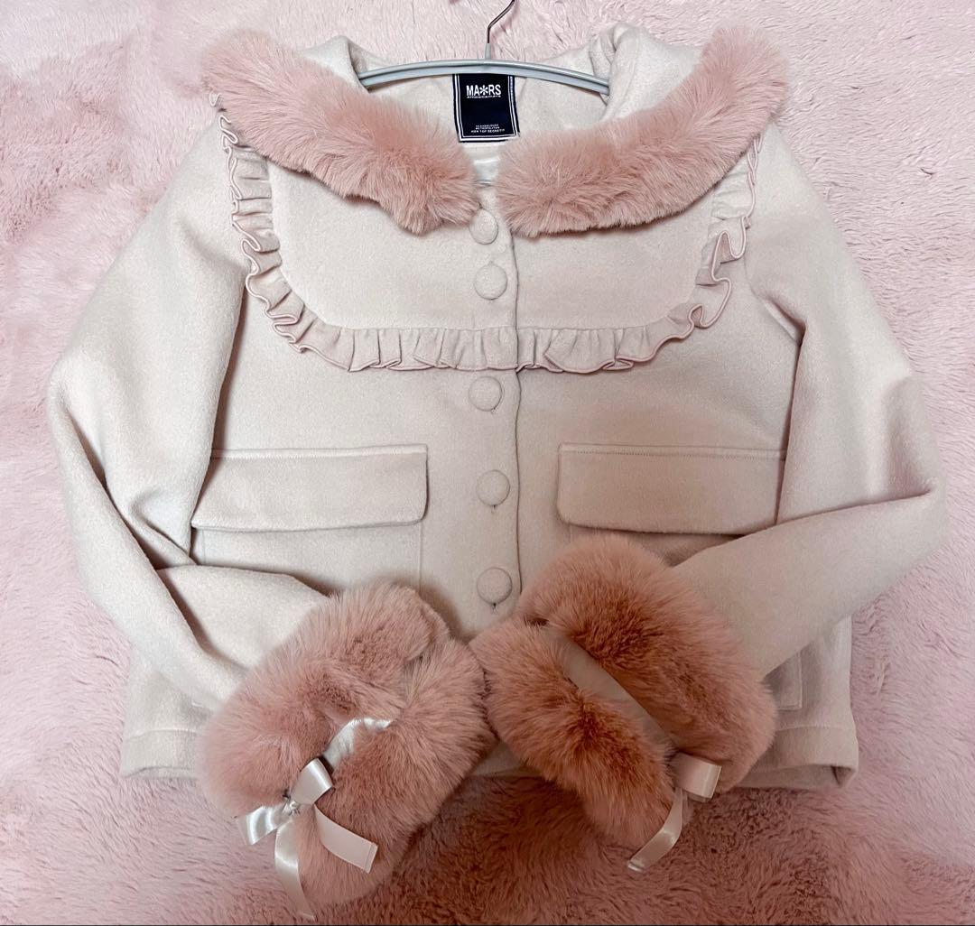 mars さきまるちゃんコラボ レースアップセーラー襟ショートコート