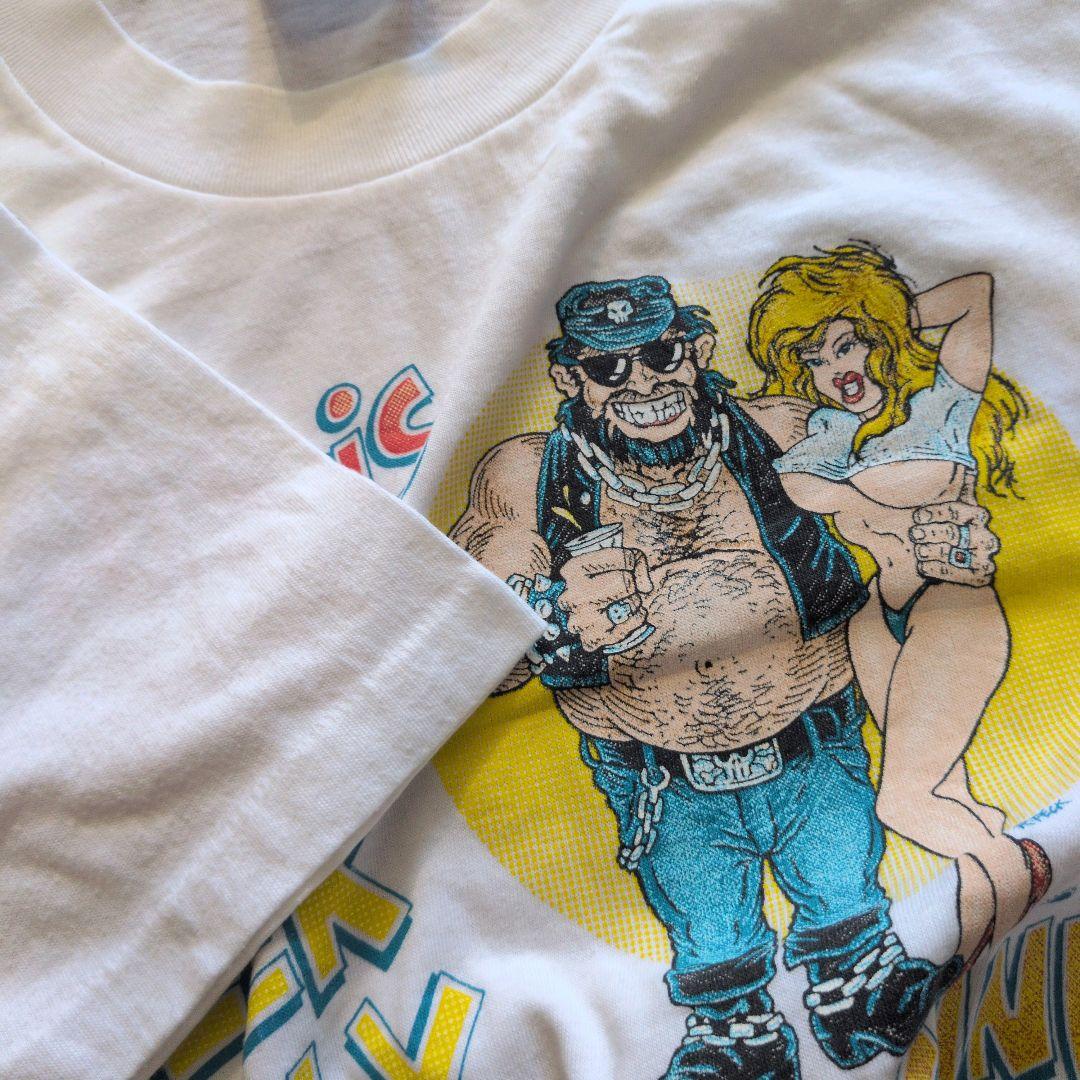 90年代 ヴィンテージ エロTシャツ メッセージ シングルステッチ 白