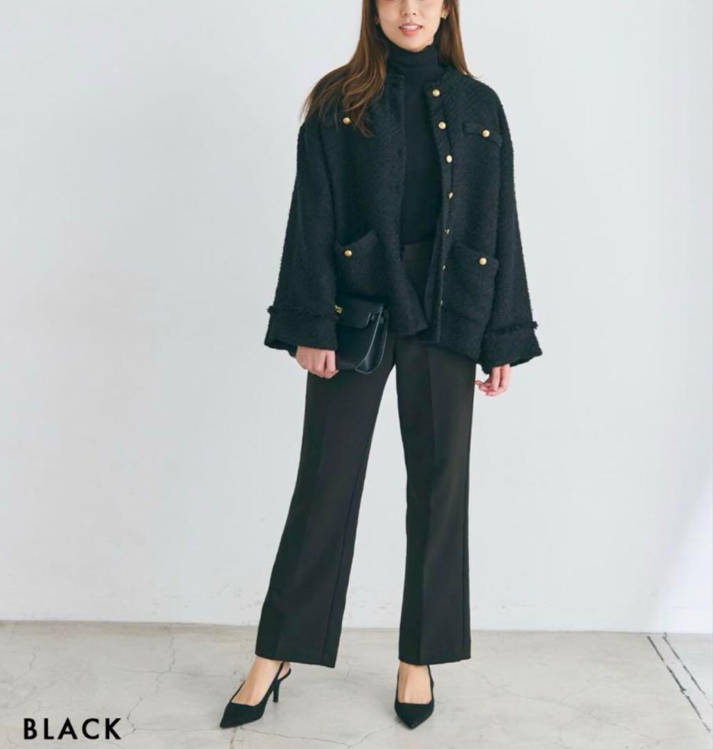 ベースメントオンライン✨HARUKA DESIGNゴールドボタンツイード