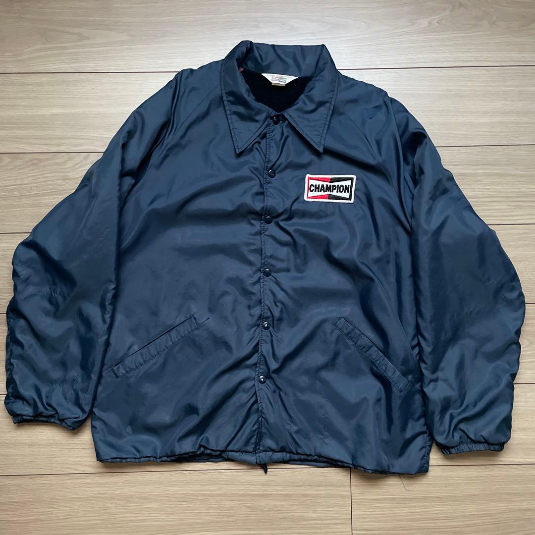 希少 70s USA製 チャンピオン プラグ ナイロン コーチジャケット XL