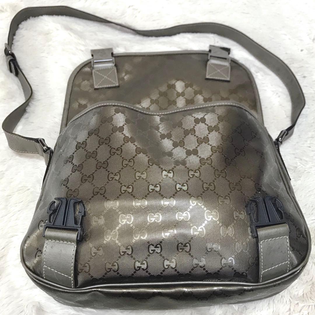 美品 GUCCI インプリメ メッセンジャーバッグ GG メタリック ショルダー