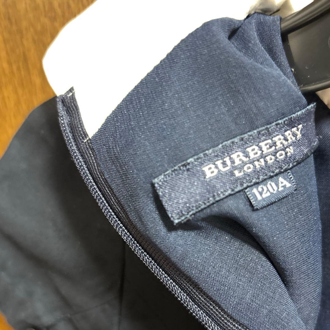 BURBERRY バーバリー 半袖ワンピース 120白襟 濃紺 フォーマル - メルカリ