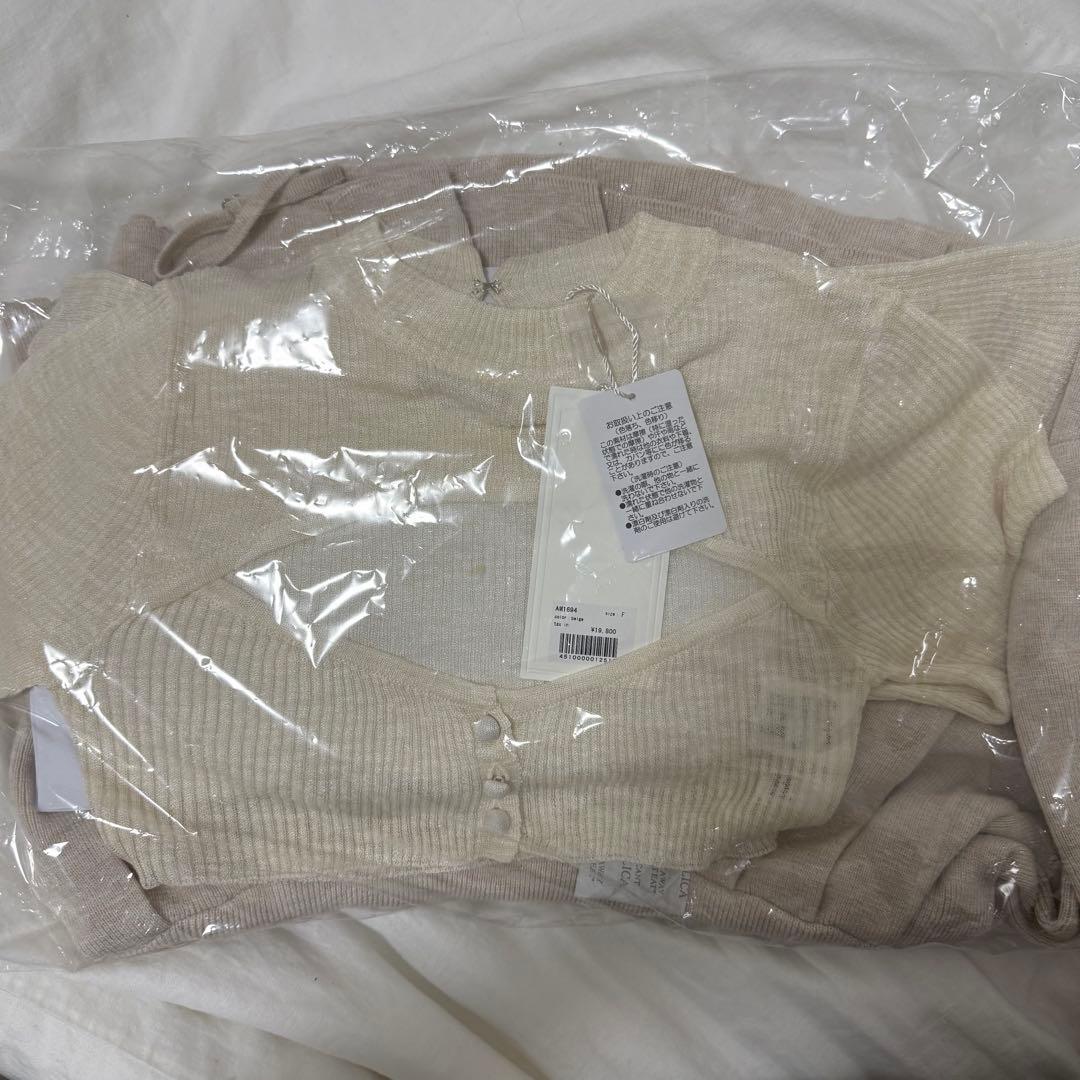 ANDMARY Mimi ribbon mini dress beige - メルカリ