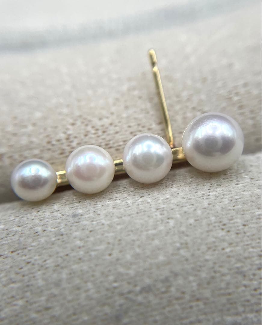 専用JA169★高級 あこや真珠3.8mm〜5.6mm K18 ピアス 鑑別付