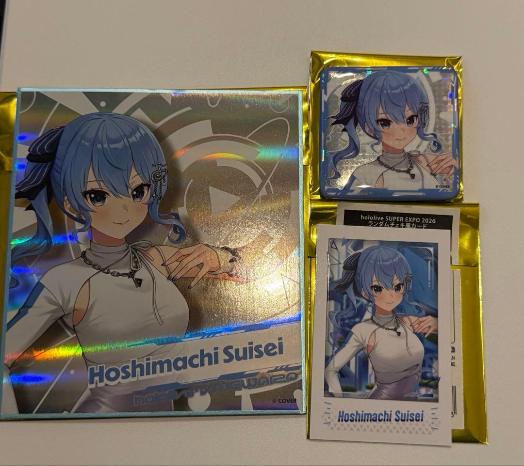 ホロライブ expo fes スクエア缶バッジ 色紙 チェキ 星街すいせい