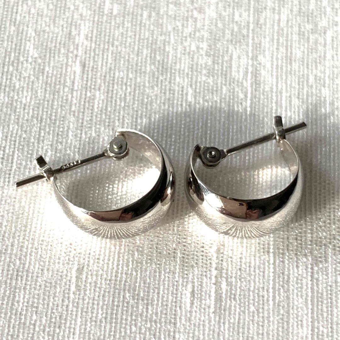 プラチナ【5×10mm 月甲フープピアス】pt900刻印入 ペア 日本製 新品！