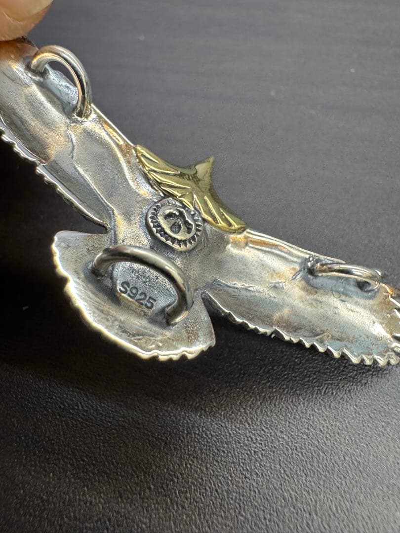 シルバー925 素材 頭金イーグル ネックレストップ 3マルカン - メルカリ