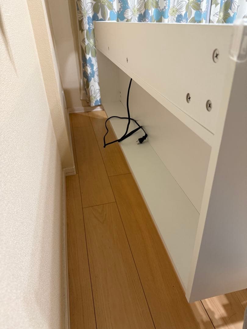 《美品》ニトリ ダブル ベッド ベッドフレーム すのこ 棚付 ホワイト 引取限定