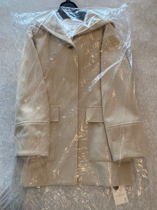 SHIPS any フードミディウールコート ベージュ - メルカリ