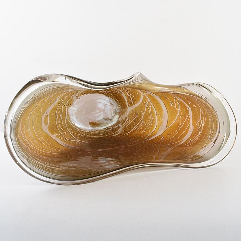 マロン様専用富山ガラス作家安田泰三作 花器 「さざなみ」 共箱 M