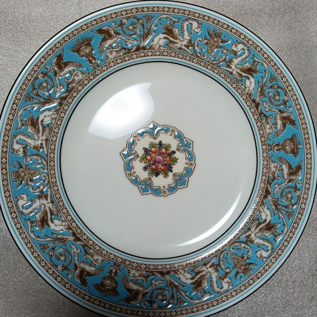 ウェッジウッド【フロレンティーンターコイズ】20.5cm プレート 5枚 黒壺