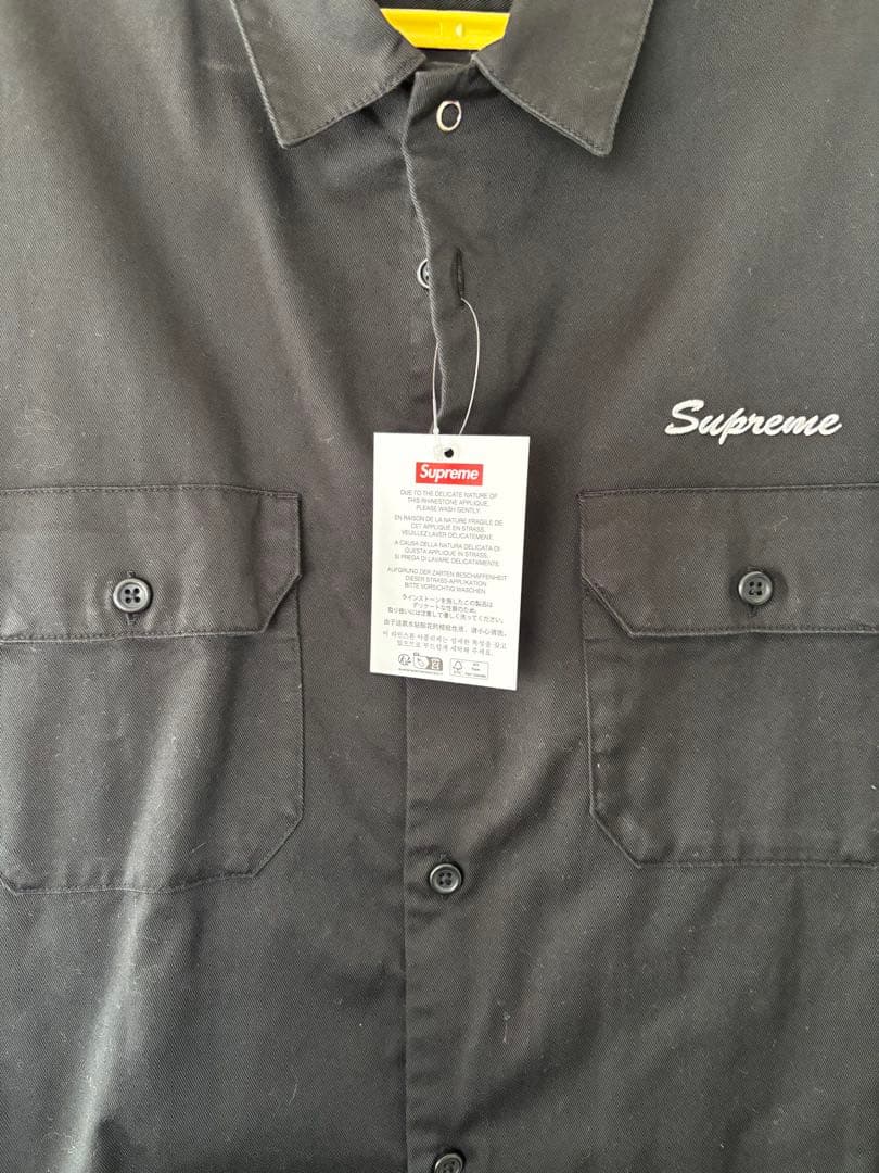 Supreme Rhinestone Pin Up S/S Work Shirt - メルカリ