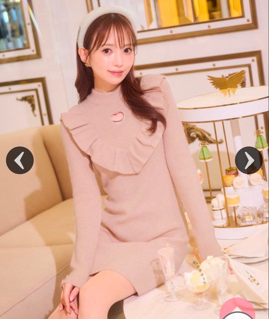 ハートカットニットワンピース ミシェルマカロン - メルカリ