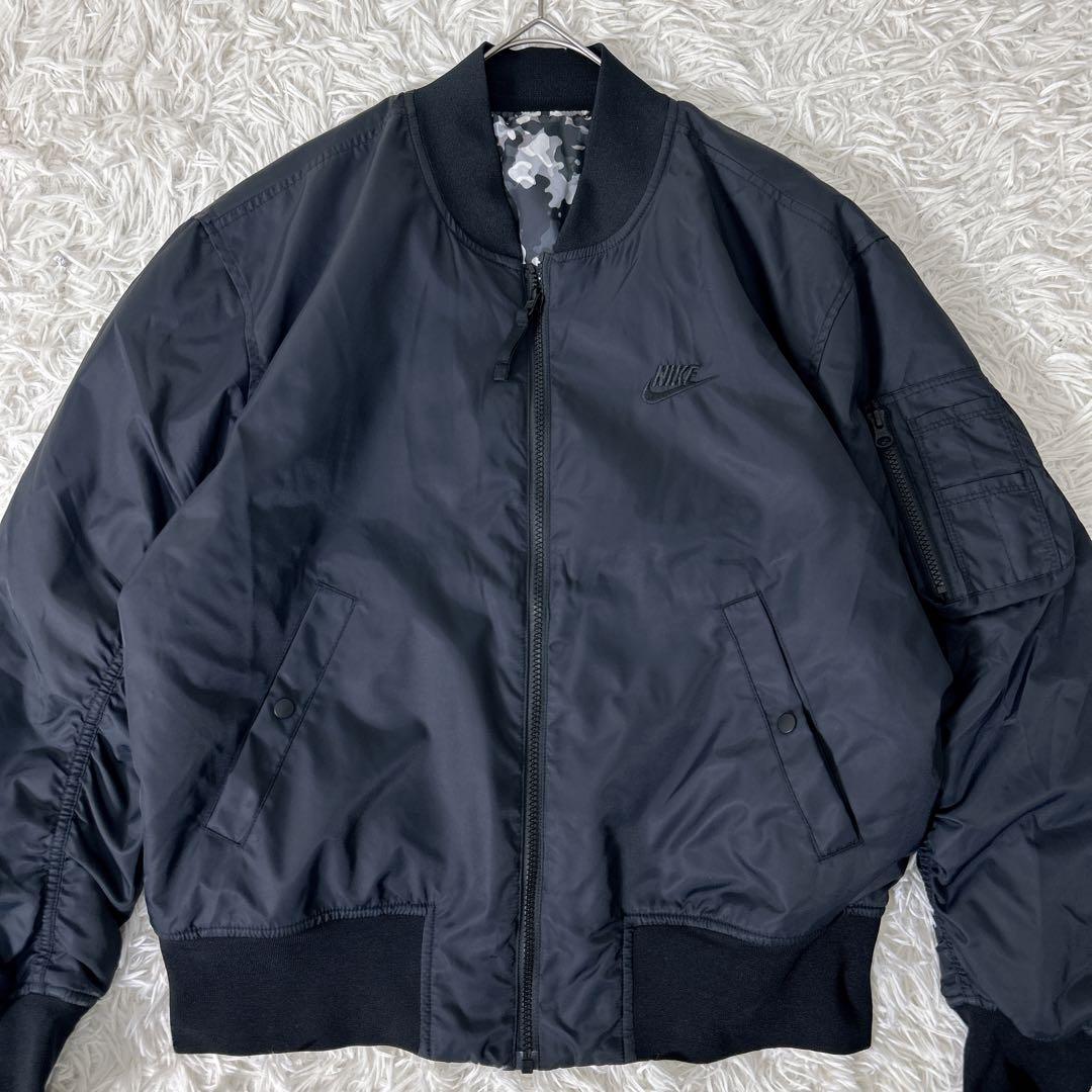 NIKE リバーシブル MA-1 中綿 M 迷彩 ボンバージャケット カモフラ