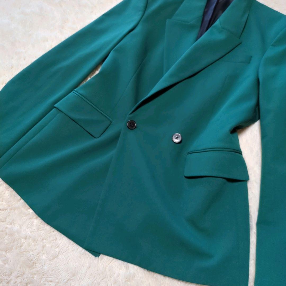 美品！ZARA ワイドシルエットダブルスーツセットアップ M グリーン