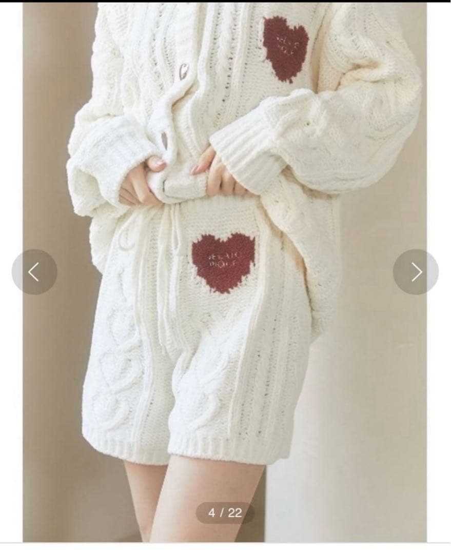 最終値下]ジェラピケ ハートアランカーディガン ショートパンツ セット