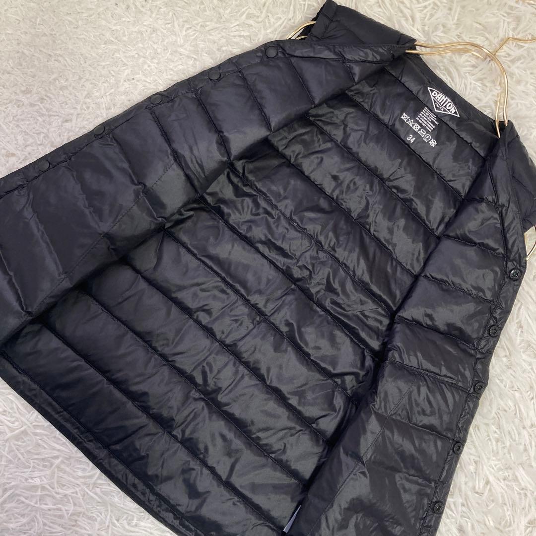 《良品》 DANTON ダウンベスト ブラック 34 着回し Ｖネック
