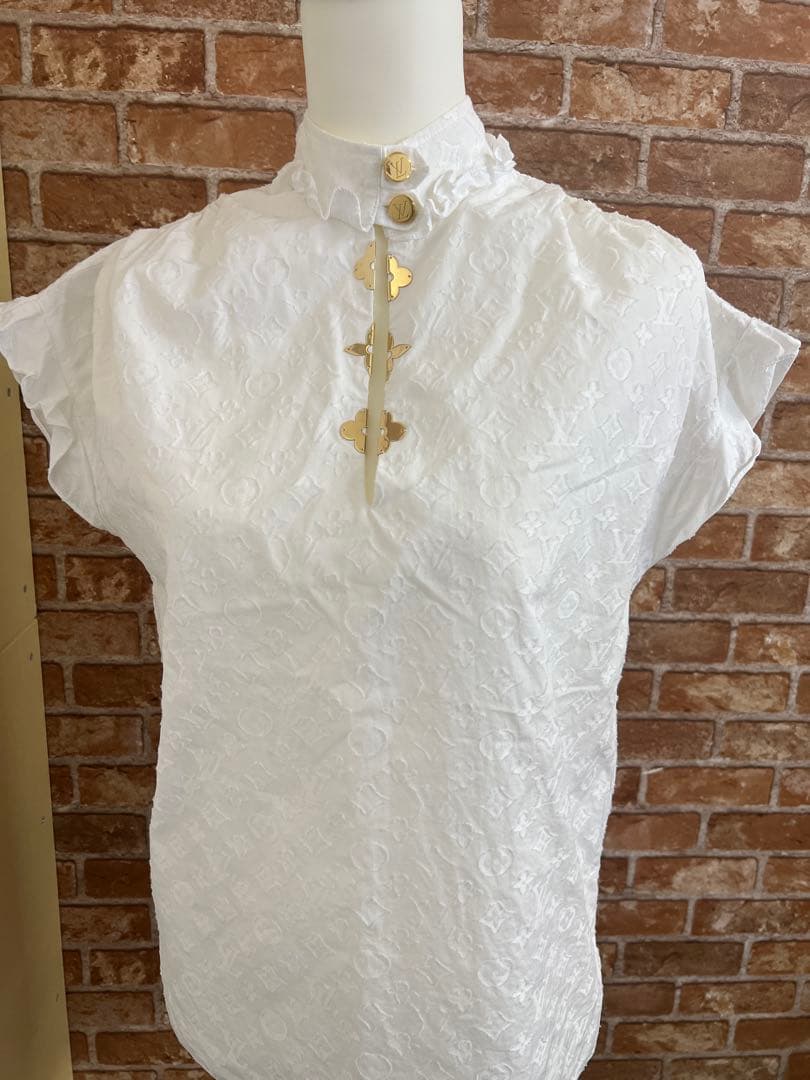 LOUIS VUITTON ホワイトシャツ 34サイズ 中古・古着通販】LOUIS VUITTON (ルイ ヴィトン) モノグラムシャツ