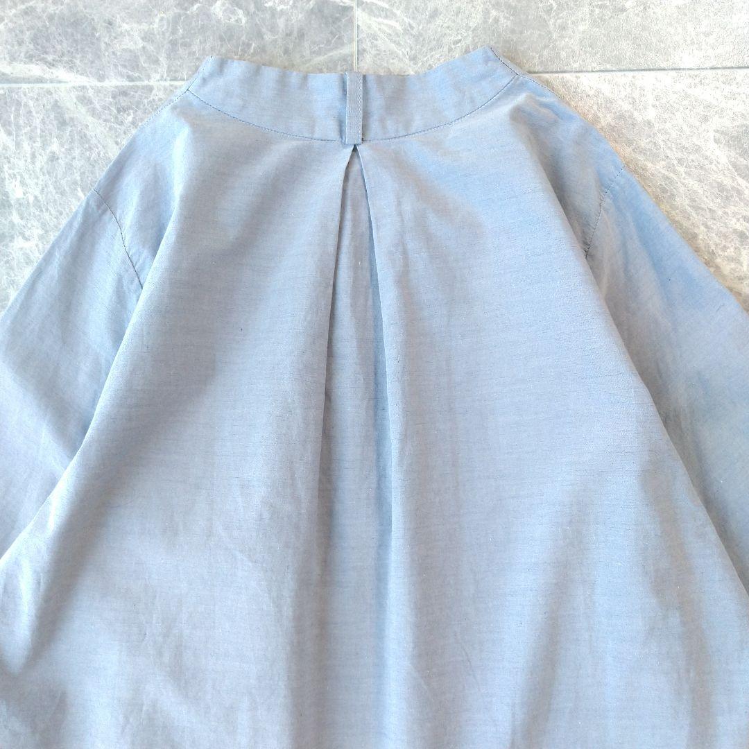 039 Huyo様 パラスパレス コットンブロード ノーカラーシャツ ブラウス