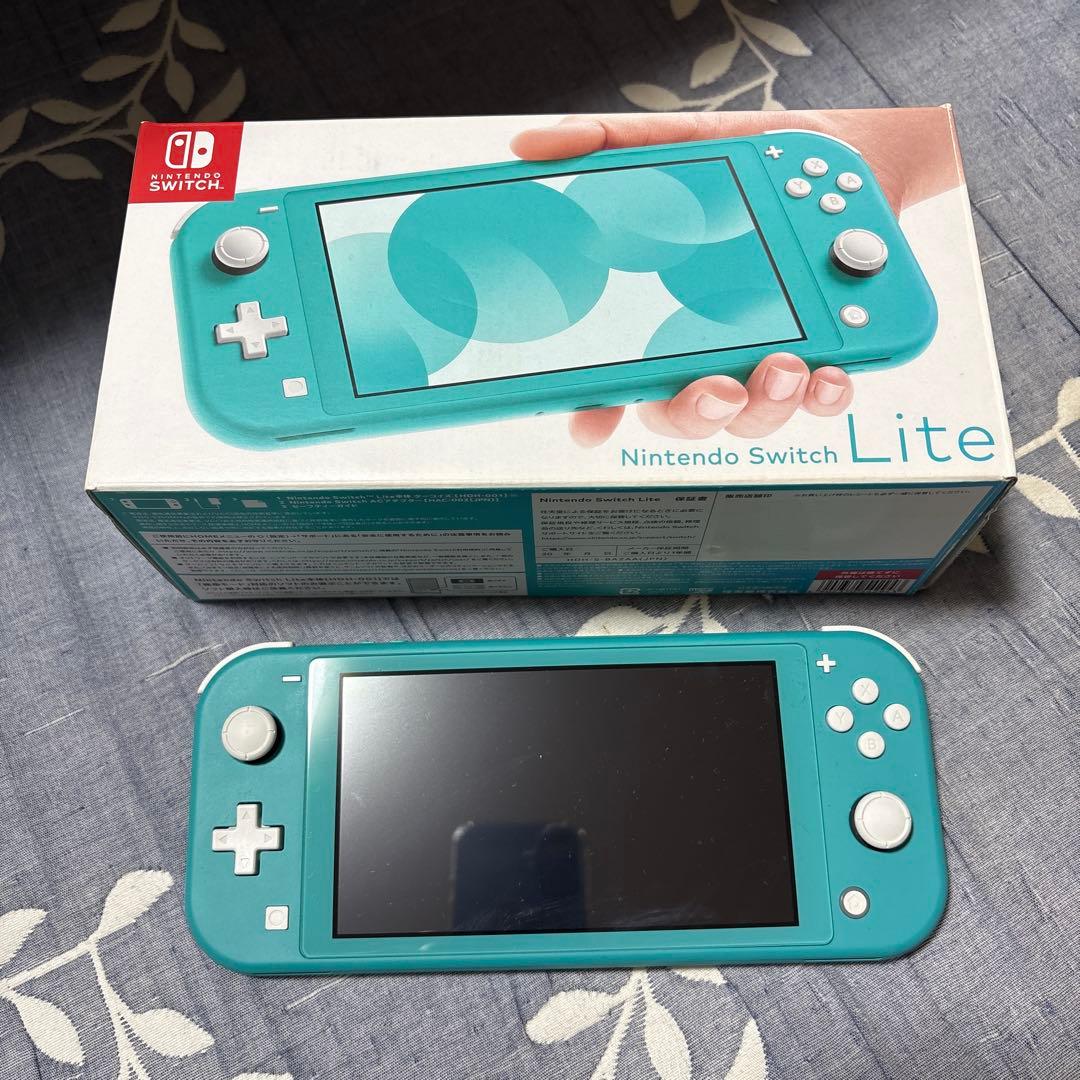 Nintendo Switch Lite　ターコイズ　充電器箱付き Nintendo Switch Lite ターコイズ 美品 本体 最安値 充電器箱付き 保護
