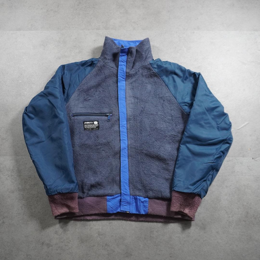 90s L.L.Bean ウォームアップジャケット 裏フリース 短丈 ブルー古着