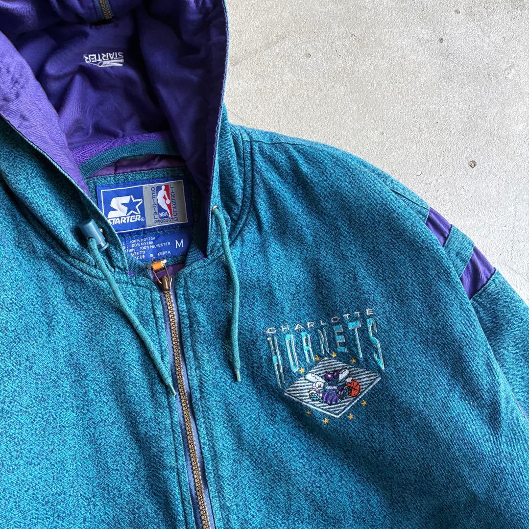 90s STARTER NBA シャーロットホーネッツ 中綿 ジップパーカー - メルカリ