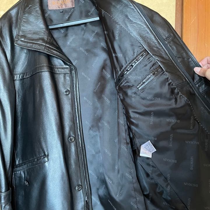 BALMAIN レザージャケット 羊革 L ほぼ未使用 ライダース バルマン