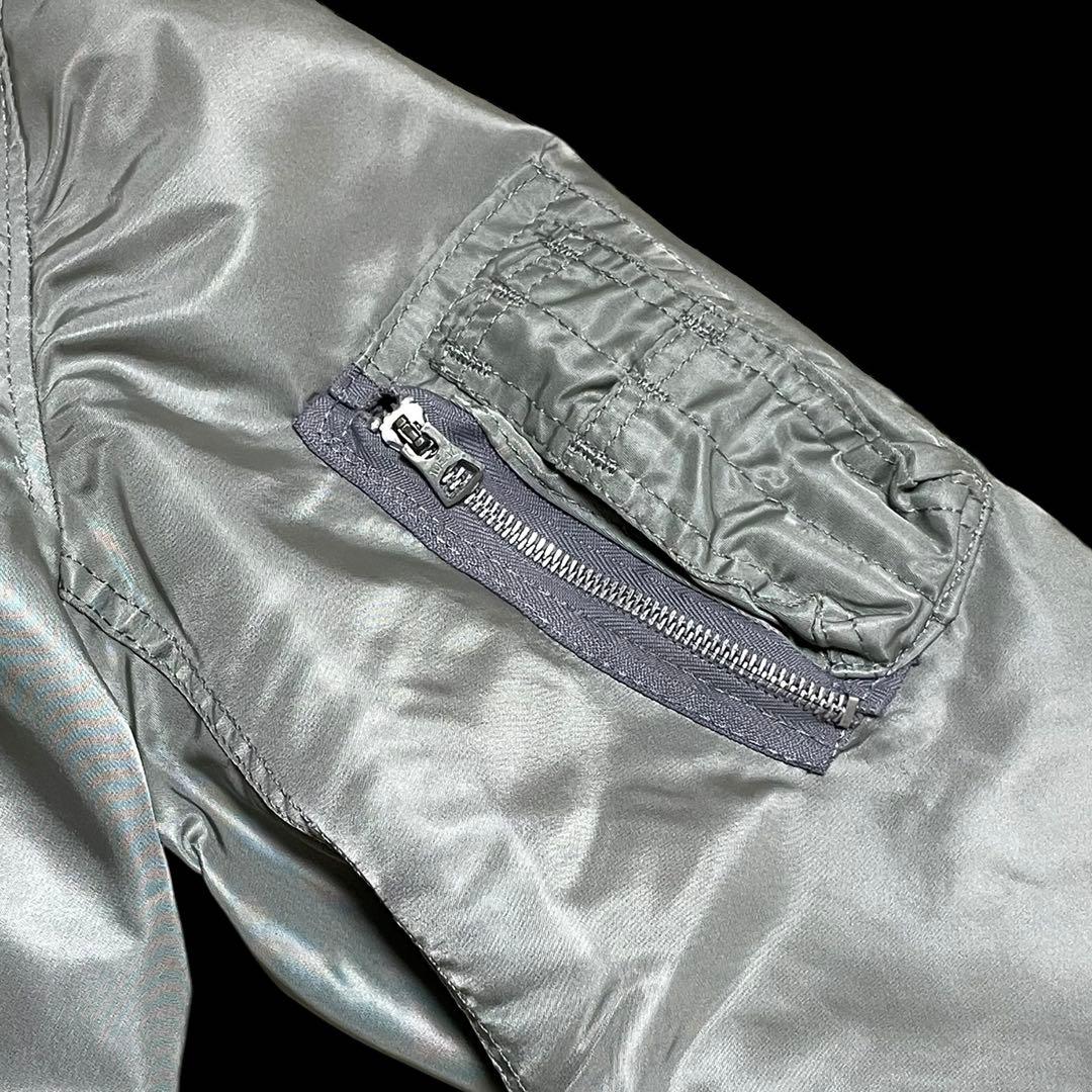 80s USA製 ALPHA MA-1 シルバー グレー アルファ ma1 短丈 - メルカリ