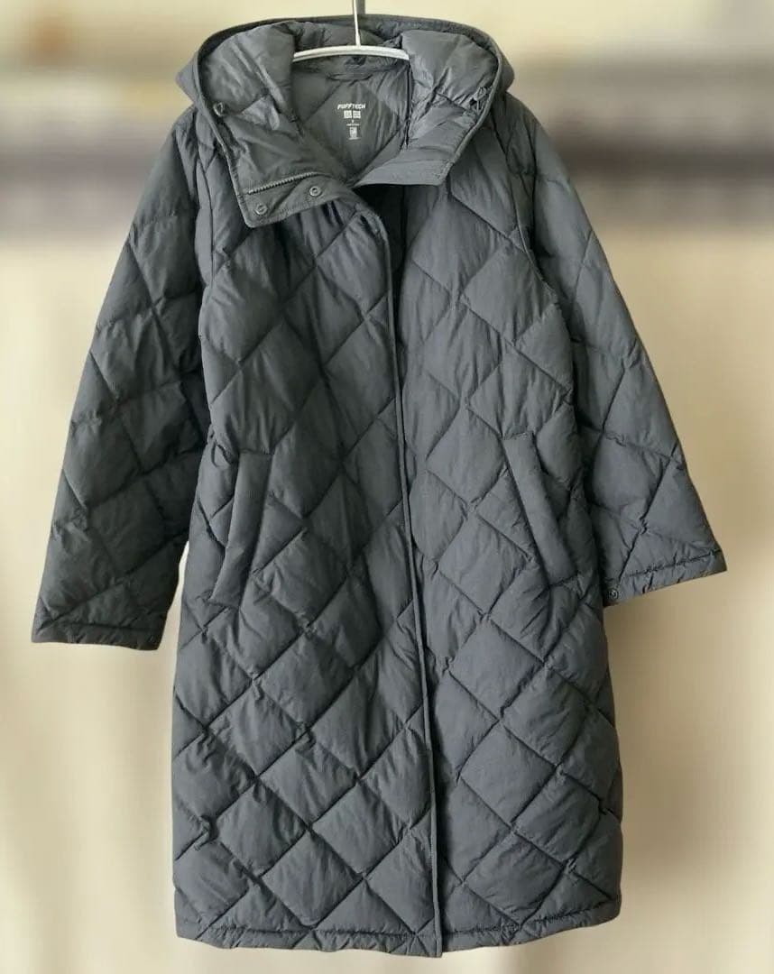 UNIQLO パフテックロングコートリラックスフィット BLACK S - メルカリ