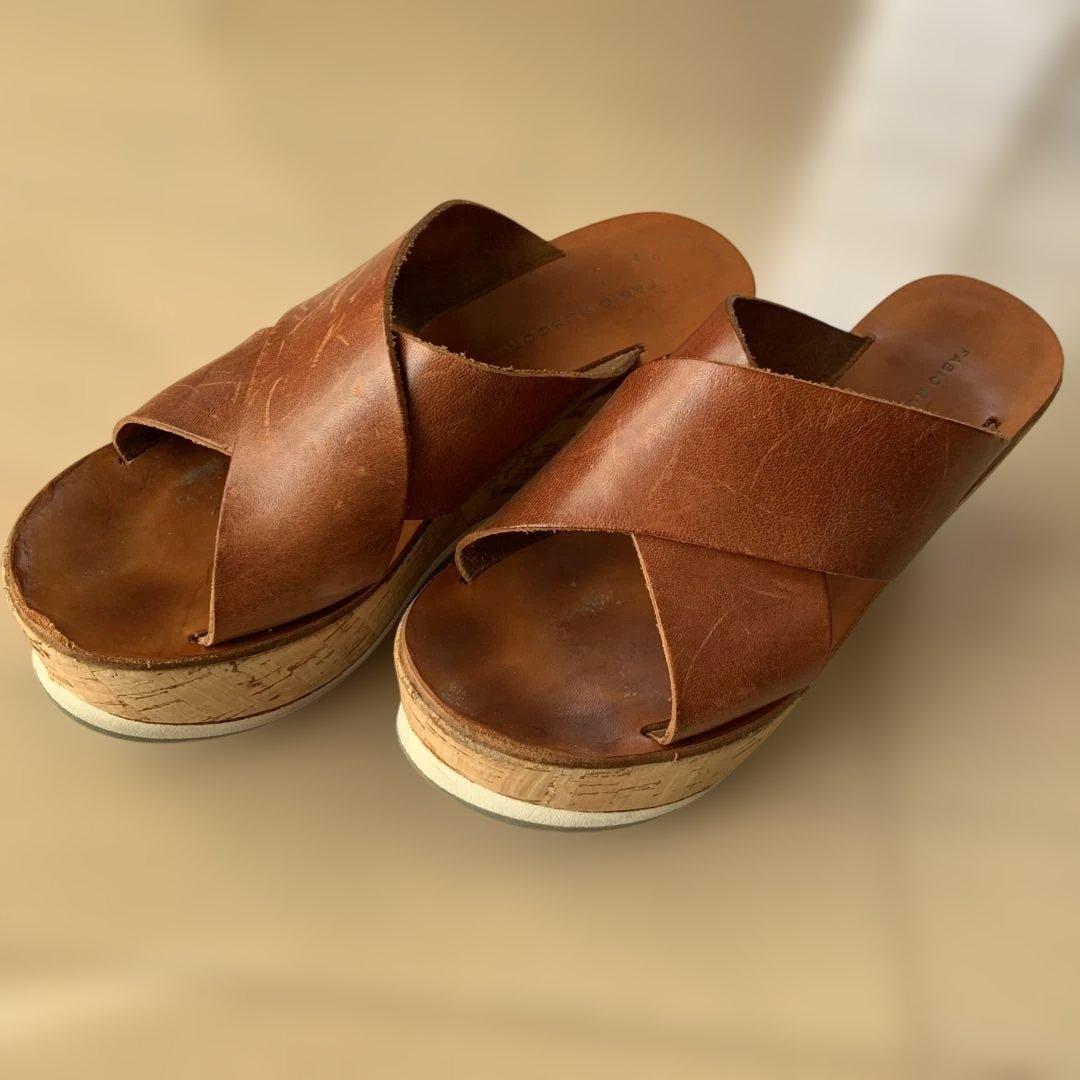 FABIO RUSCONI ブラウン サンダル - メルカリ