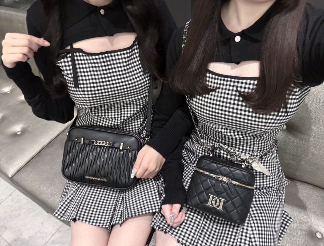 ギンガムチェックワンピースセット♡XS♡新品未使用♡ミシェルマカロン