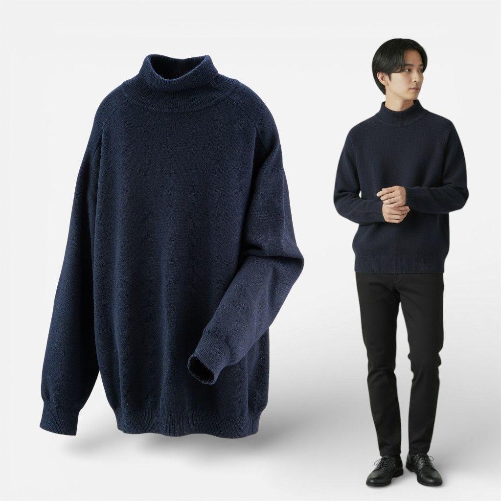 美品 BATONER バトナー ニット ハイネック タートルネック 22AW - メルカリ