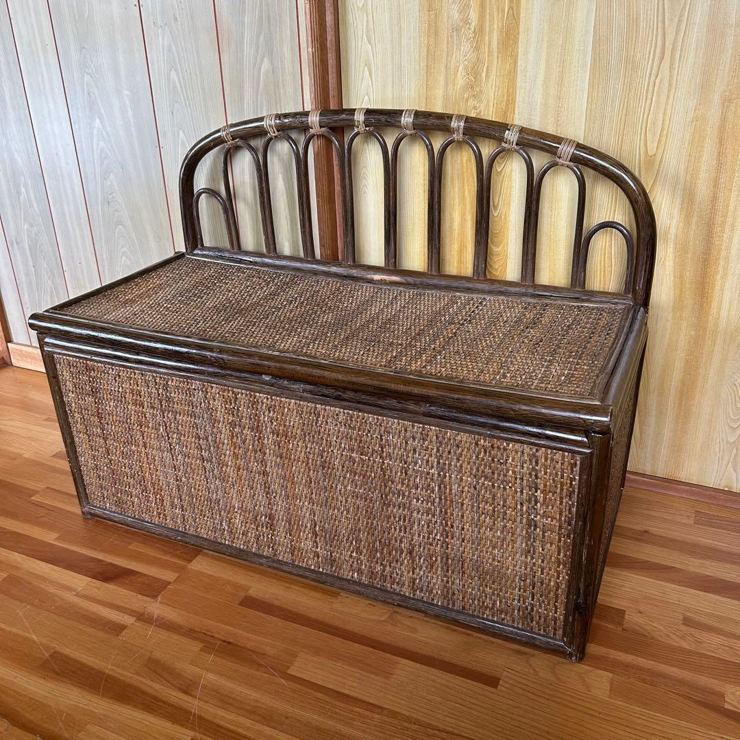 ラタン 籐 ベンチ ベンチ ラタン 107cm 2人がけ 籐 腰掛け おしゃれ アジアン リゾート