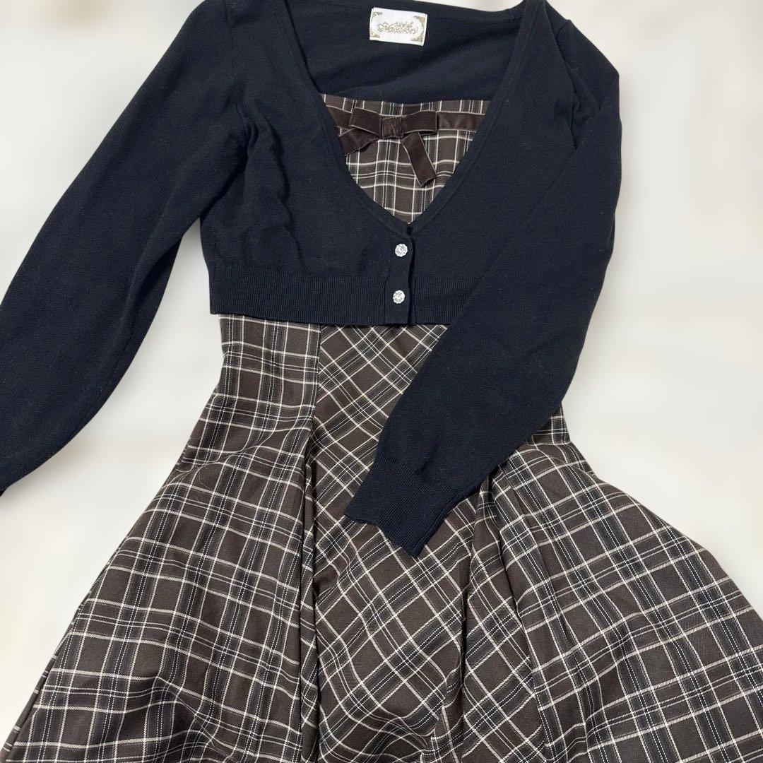 ミシェルマカロン ランダムチェックアンサンブルワンピ - メルカリ