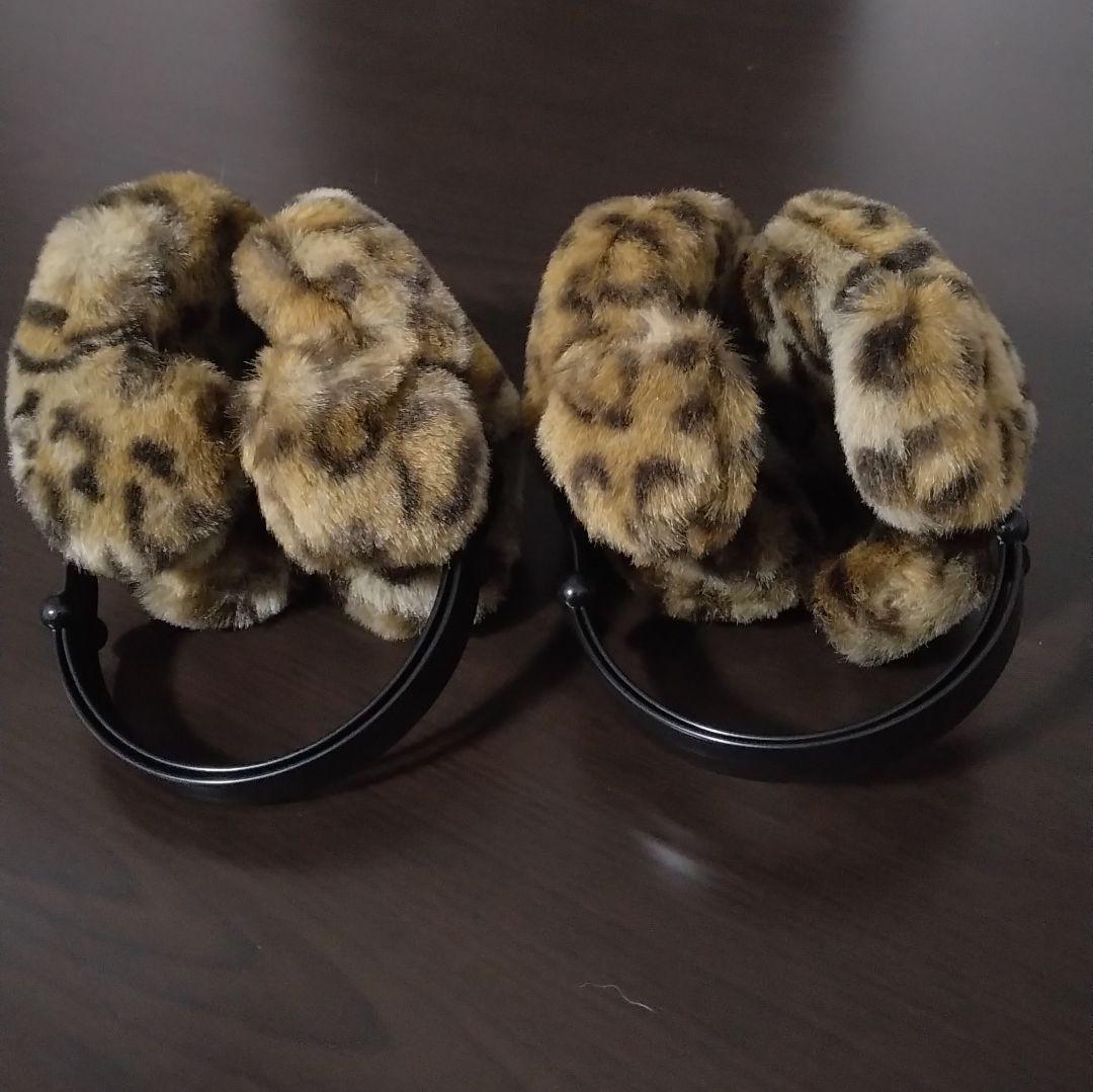 ディズニー ヒョウ柄 イヤーマフ ミッキー ミニー 耳当て ブラウン