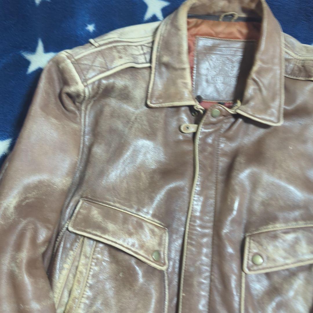 フライトジャケット レザージャケット 短丈 A-2タイプ フェード