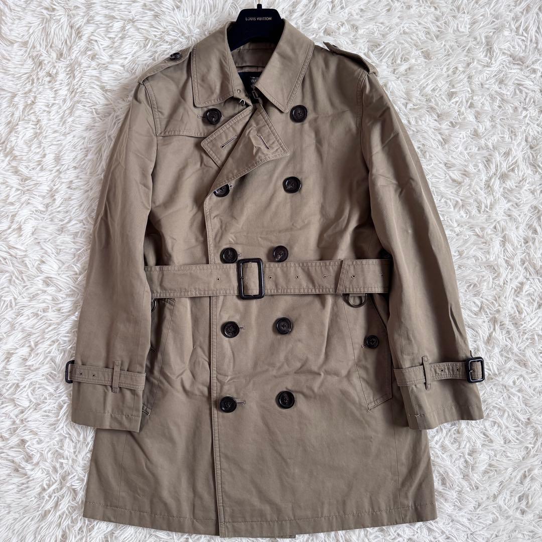 極美品 L相当 バーバリーロンドン トレンチ メガチェック 2way カーキ