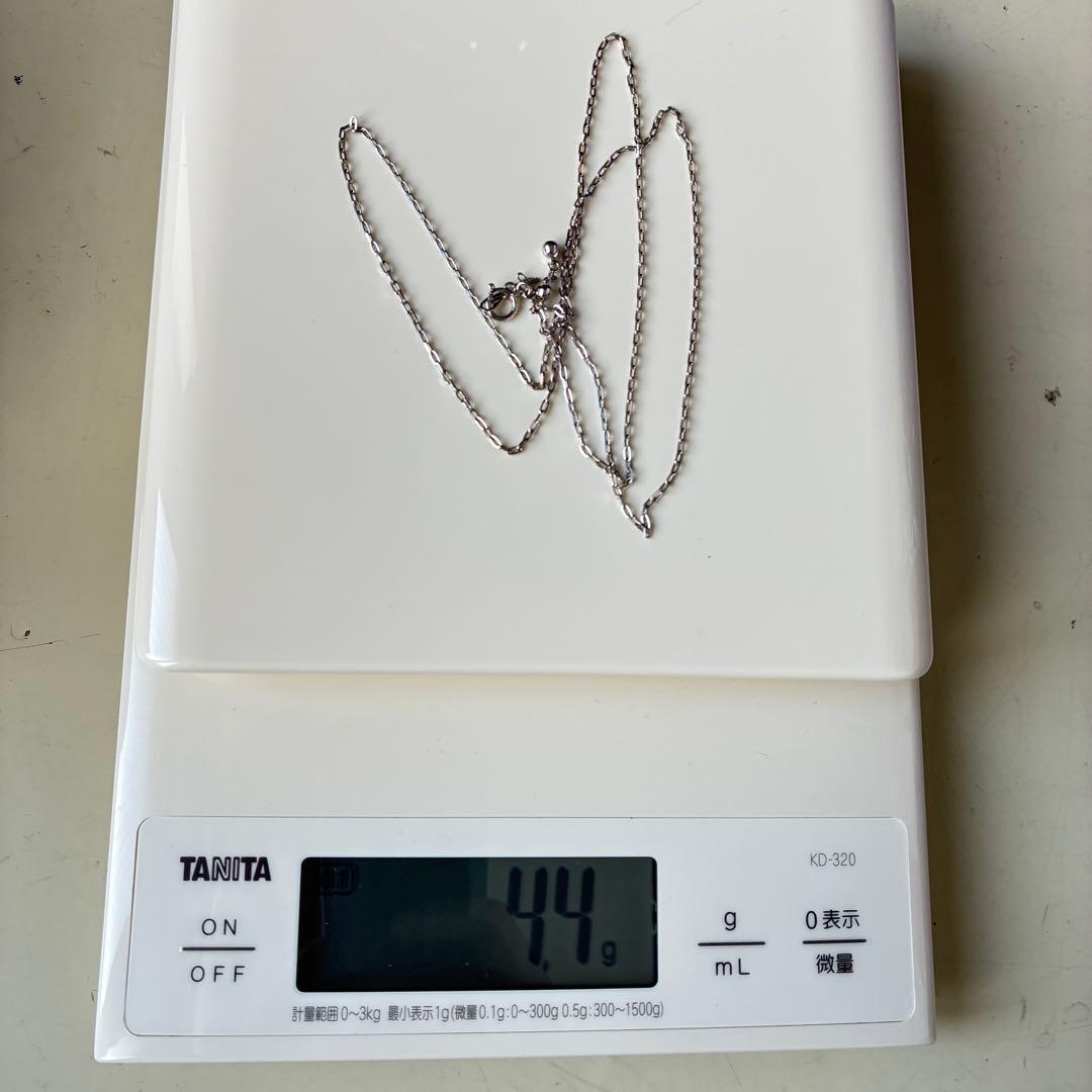 pt850 プラチナネックレス　60cm 調整可　4.4g ロングメンズチェーン