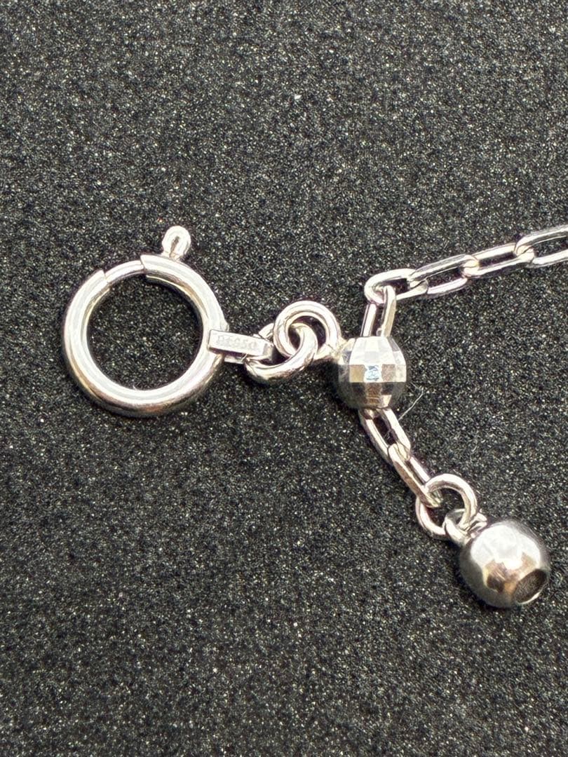 pt850 プラチナネックレス　60cm 調整可　4.4g ロングメンズチェーン