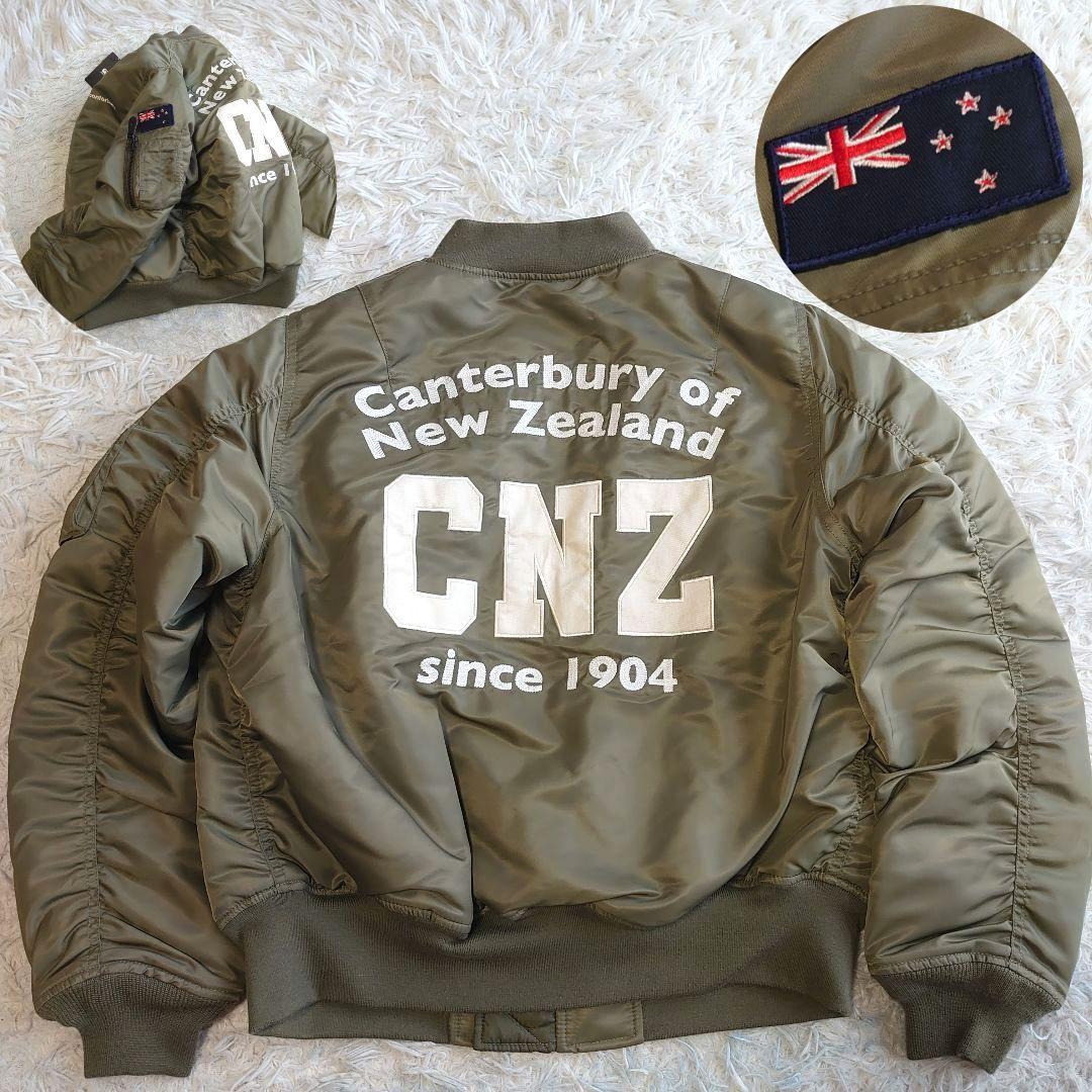 【新品】カンタベリー ワッペン ロゴ刺繍 MA-1 フライトジャケット M 新品未使用 MA-1 フライトジャケット ブラック 刺繍 ワッペン