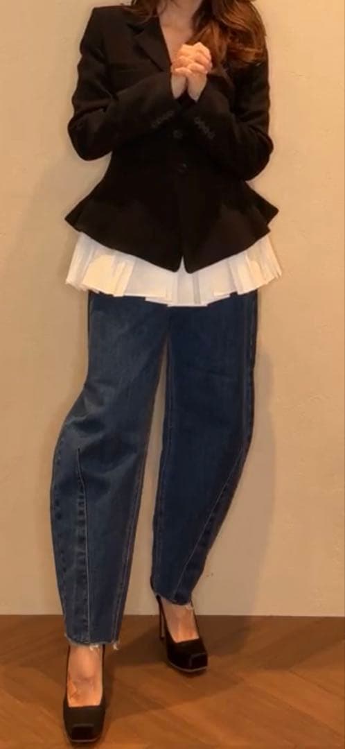 CADUNE カデュネ神崎恵さんコラボ ブラック ペプラムジャケット38