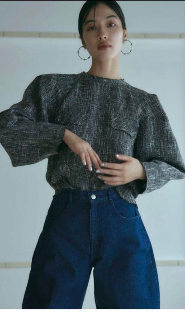 meer. TWEED PULLOVER ミックスチャコール Braided Tweed Pullover – Olive Knits