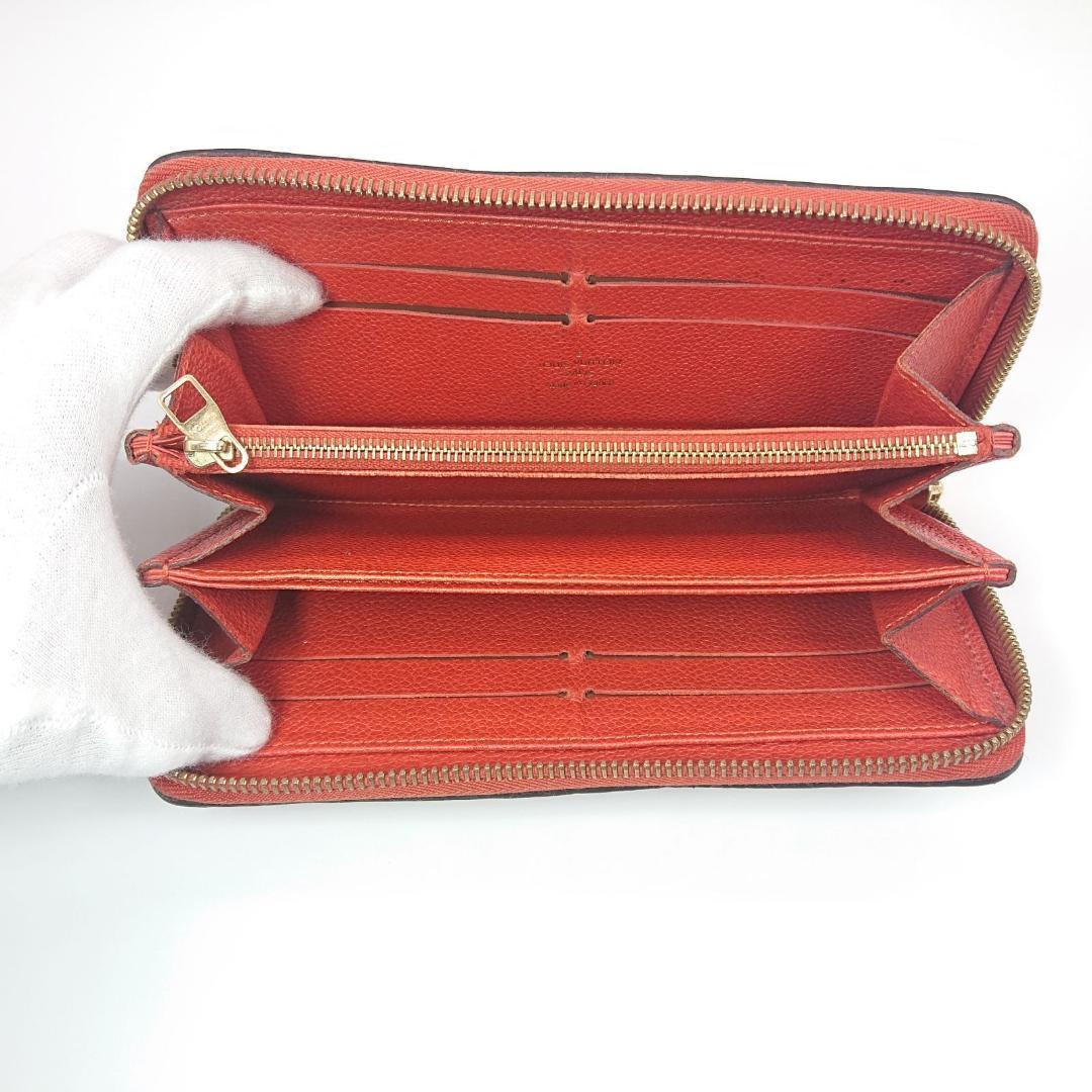 ルイヴィトン モノグラム アンプラント ジッピー ウォレット レッド