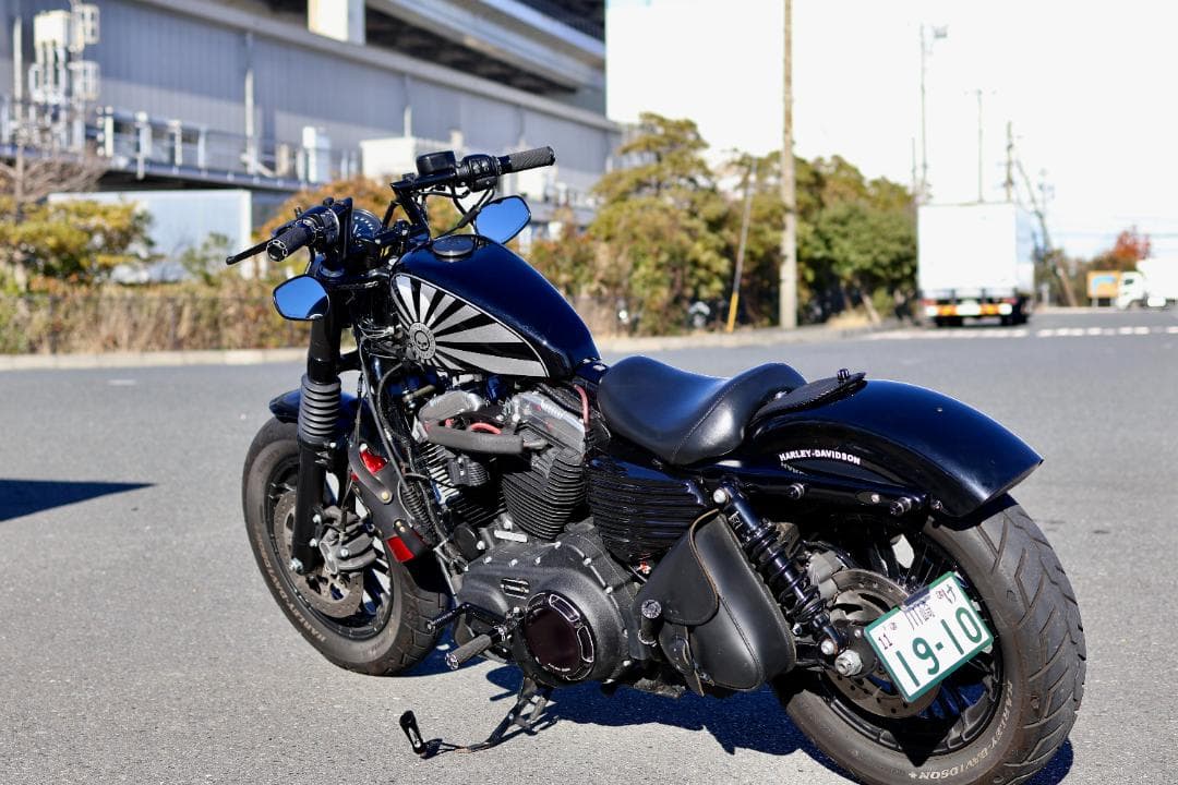 スポーツスター純正ベース2.1ガロン カスタムペイントタンク 旭日旗