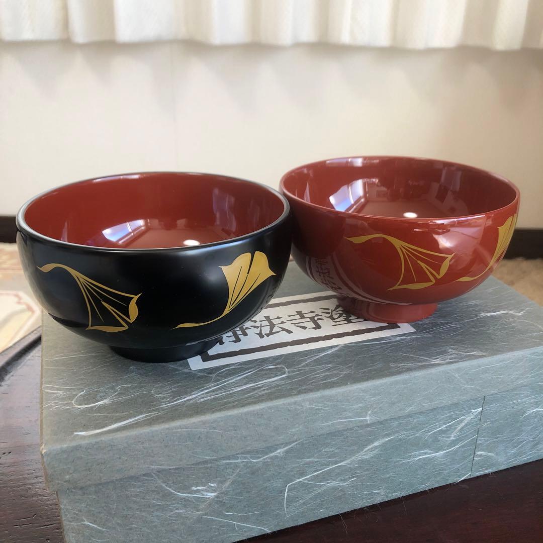 浄法寺塗　夫婦汁椀　銀杏紋　2客　うるみ工芸　天然木　専用箱　未使用品　美品 新品 うるみ工芸 浄法寺塗 天然木 イチョウ 夫婦椀 - メルカリ