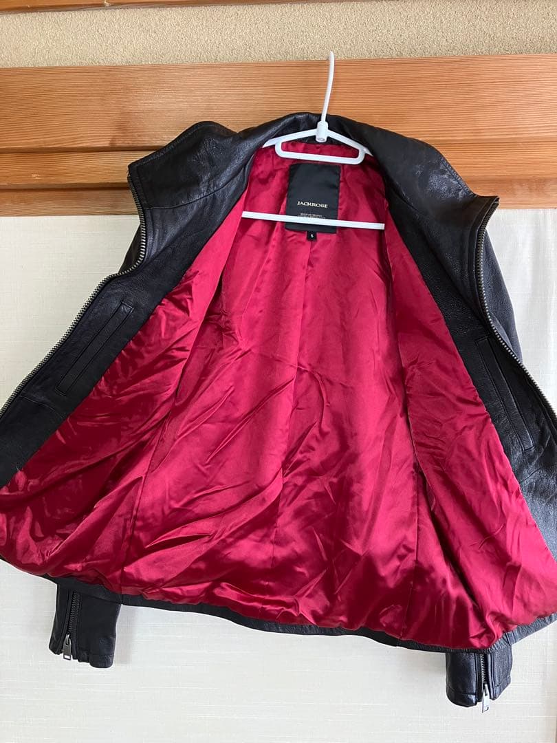 美品・羊革】ジャックローズ シングルライダース 裏地赤 size 5 LL相当