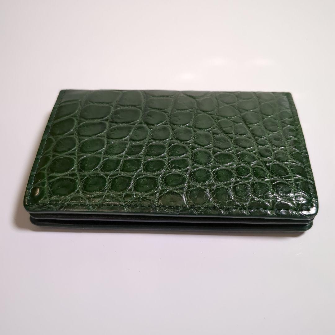 美品】池田工芸創業80周年記念 ティラノ クロコダイル名刺入 王者の緑