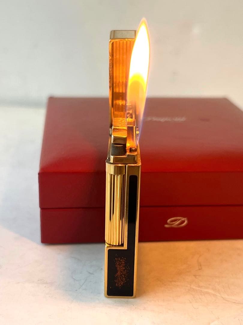 ST. デュポン ガスライター 漆 金ラメ ブラックゴールド ライン2